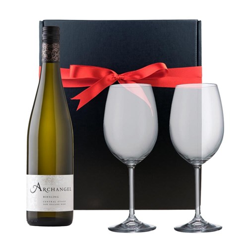 Archangel Riesling 75cl And Bohemia Glasses In A Gift Box